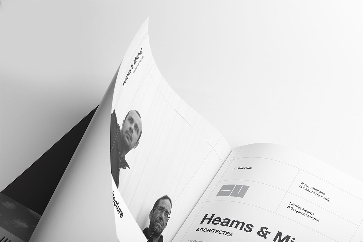 Catalogue d'architectes Heams&Michel imaginé par agence de communication ComCoop