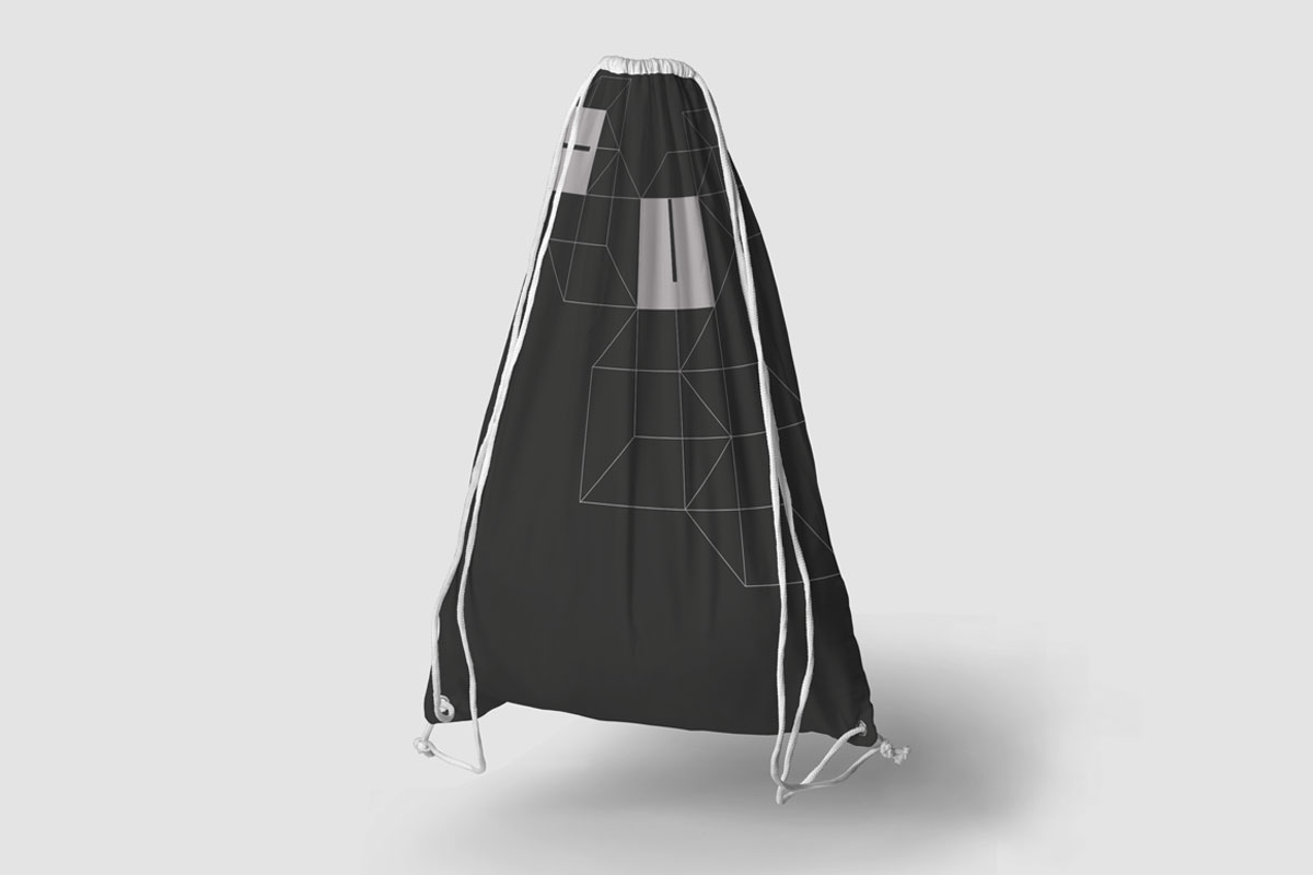 motif pour sac à dos design noir et gris imaginé par agence de communication et branding ComCoop
