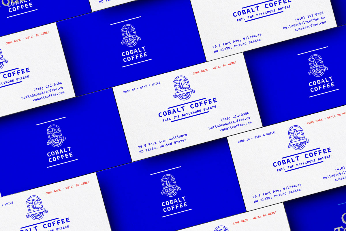 carte de visite bleu et blanc meuilleure agence de communication et branding en France ComCoop